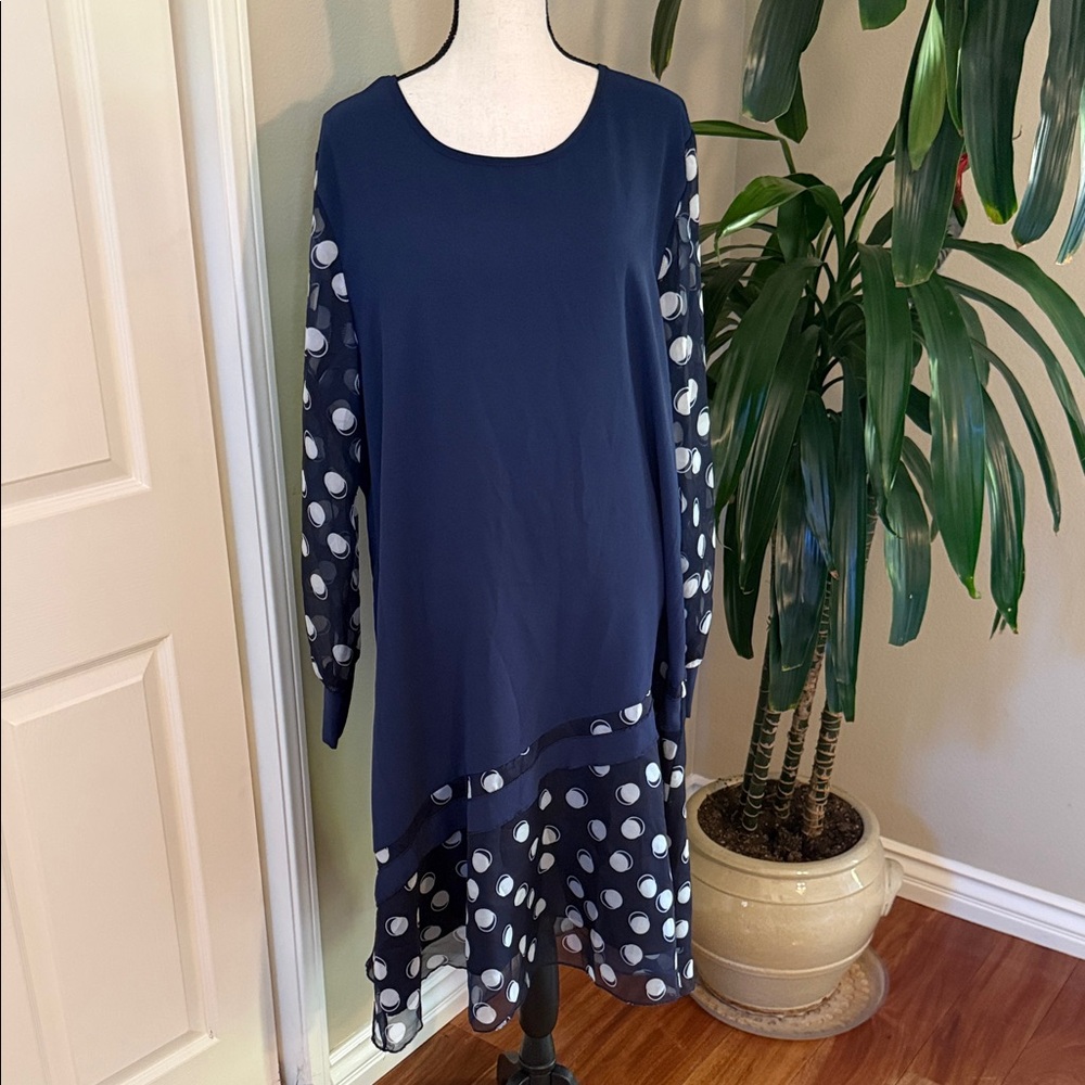 Navy Polka Dot Dress